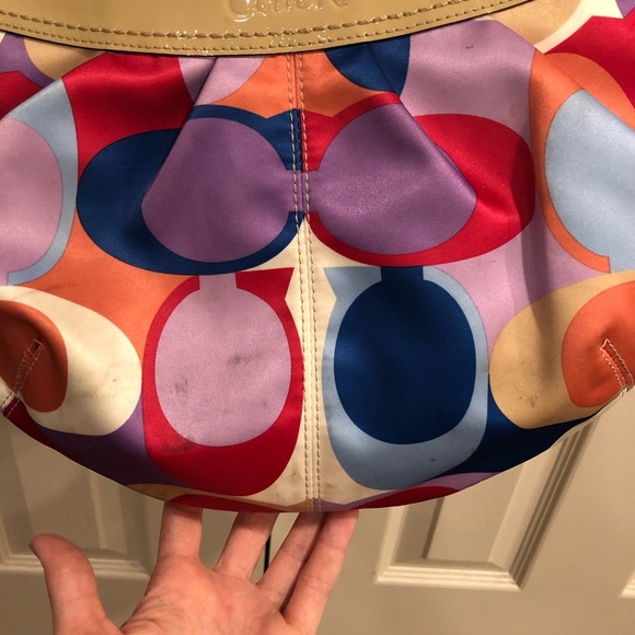 COACH Soho pleated scarf print sateen purse bag - Picture 4 of 8